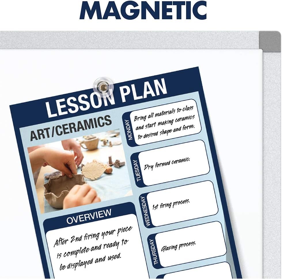 image:imageQuartet Dry Erase Magnetic White Board 48W x 36H Porcelain Whiteboard Silver Aluminum Frame PPA30472W x 48H