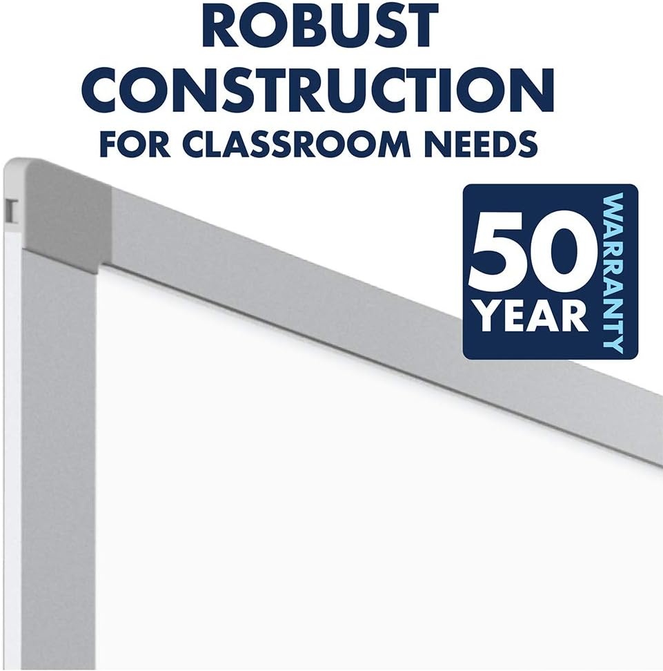 image:imageQuartet Dry Erase Magnetic White Board 48W x 36H Porcelain Whiteboard Silver Aluminum Frame PPA30472W x 48H