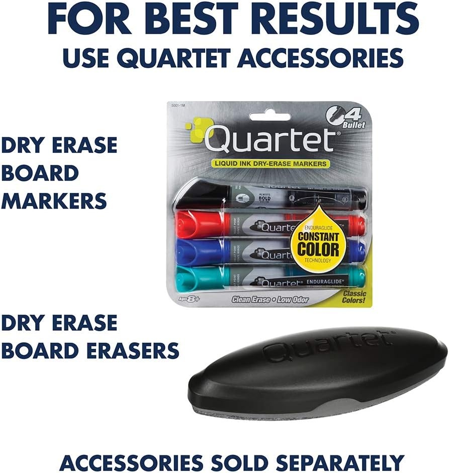 image:imageQuartet Dry Erase Magnetic White Board 48W x 36H Porcelain Whiteboard Silver Aluminum Frame PPA30472W x 48H