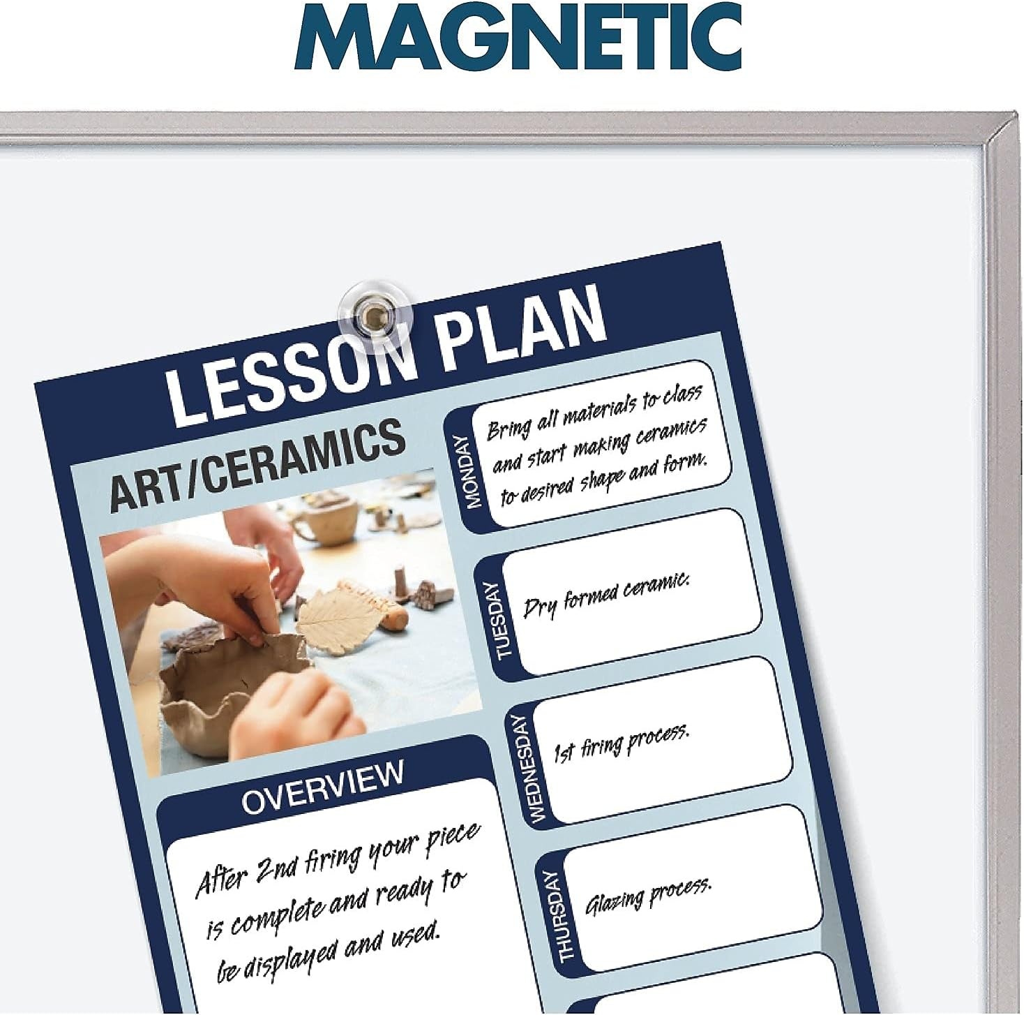 image:imageQuartet Dry Erase Magnetic White Board 48W x 36H Porcelain Whiteboard Silver Aluminum Frame PPA30496W x 48H