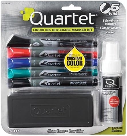 image:imageQuartet Dry Erase Markers Accessory Kit Includes 4 Chisel Point EnduraGlide Dry Erase Markers Whiteboard Eraser amp White Board Cleaning Spray Bottle for Teachers Home School amp Office 5001M4SK5 Count Pack of 1