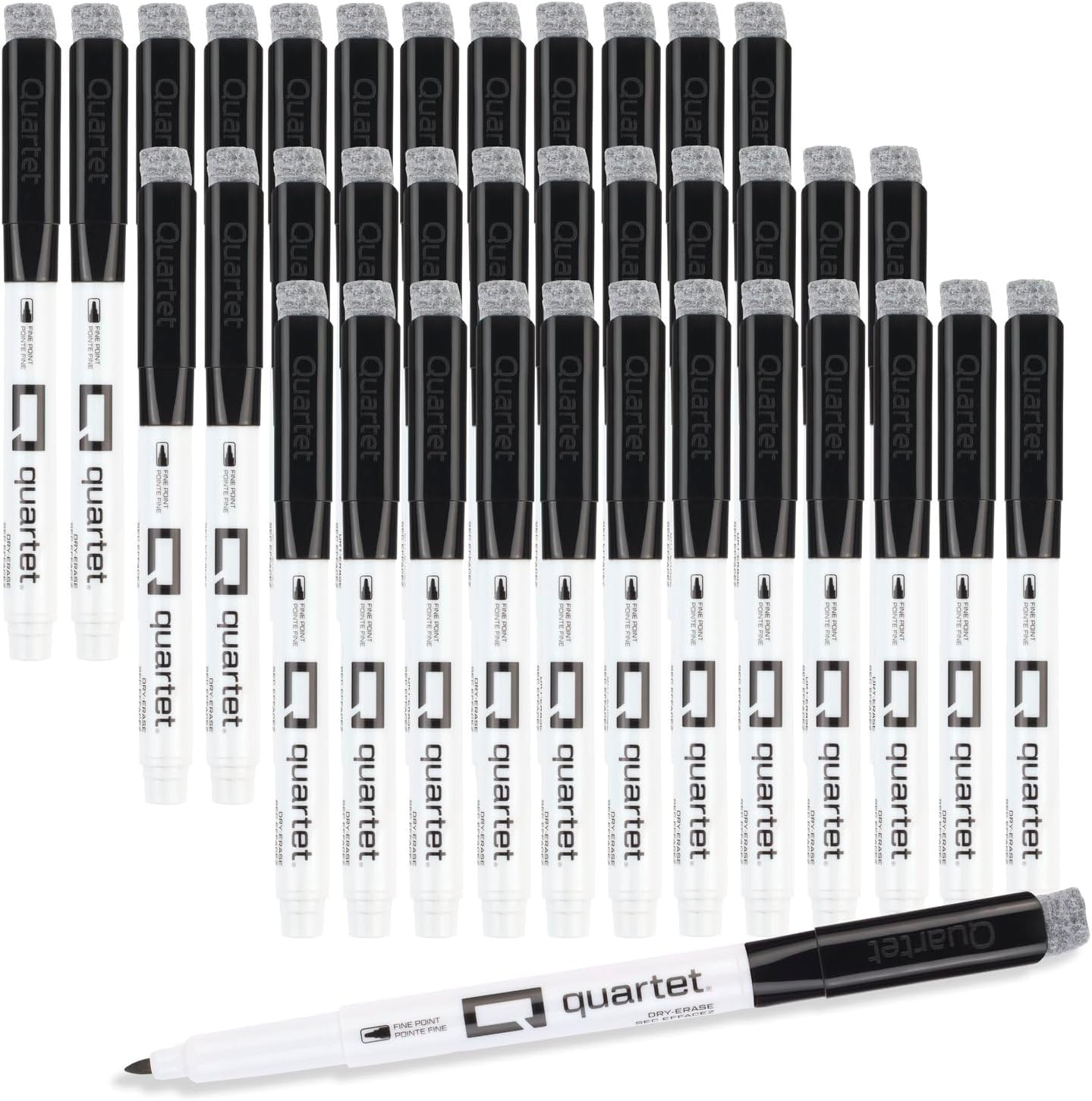 image:imageQuartet Dry Erase Markers Fine Tip White Board Dry Erase Markers with DryGuard Ink Protection Office Essentials Black 36 Pack Q120Z01RBlack