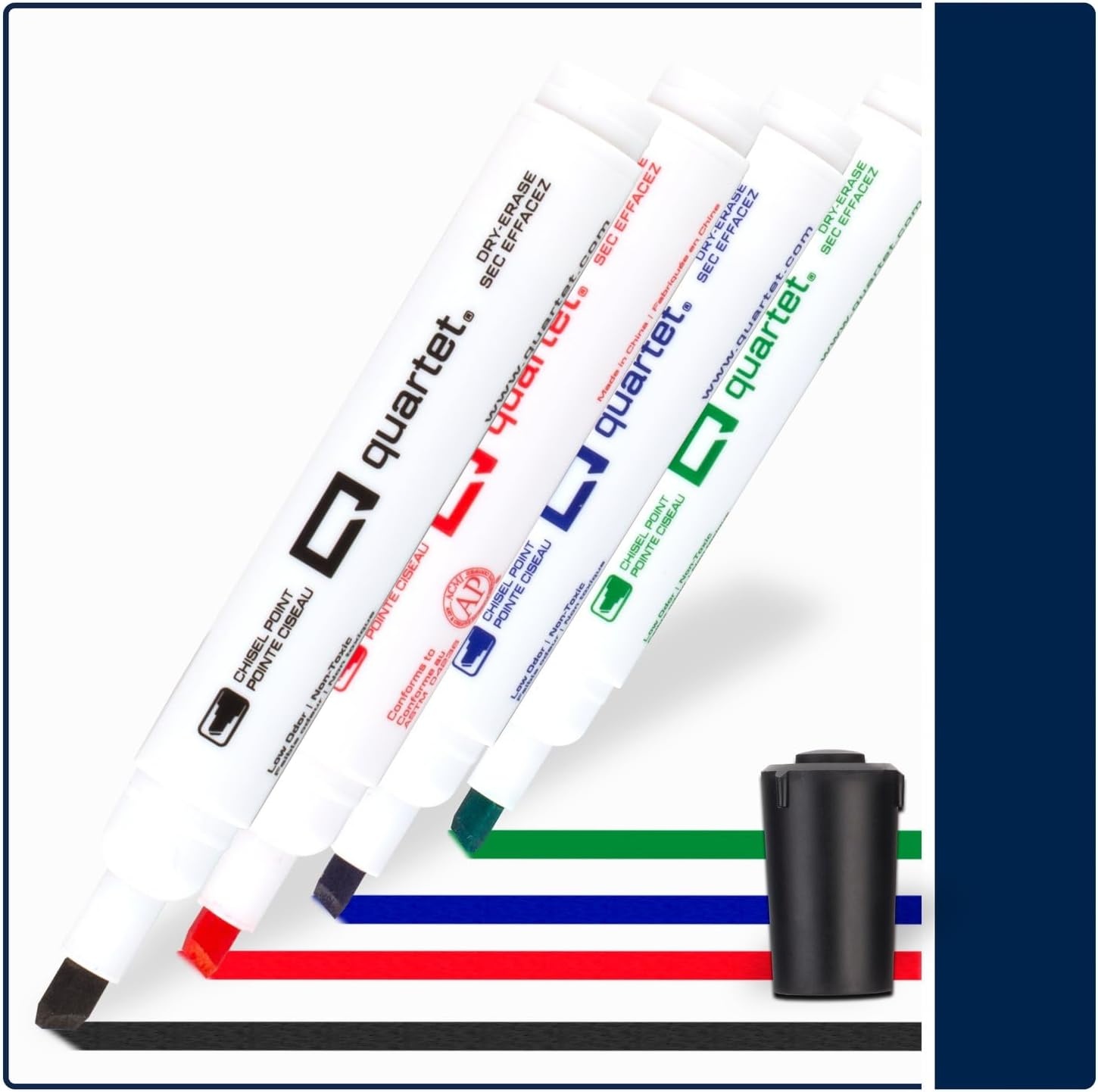 image:imageQuartet Dry Erase Markers Fine Tip White Board Dry Erase Markers with DryGuard Ink Protection Office Essentials Black 36 Pack Q120Z01RMulticolor