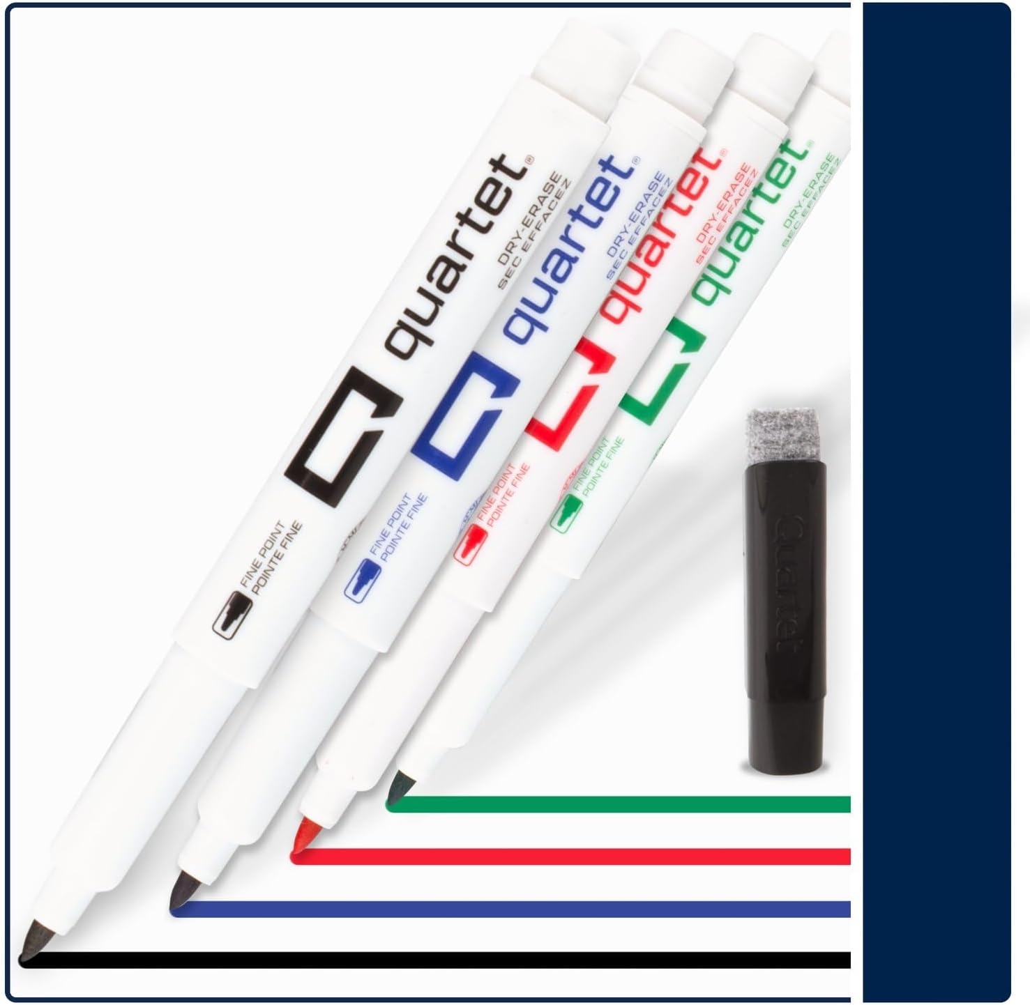 image:imageQuartet Dry Erase Markers Fine Tip White Board Dry Erase Markers with DryGuard Ink Protection Office Essentials Black 36 Pack Q120Z01RMulticolor