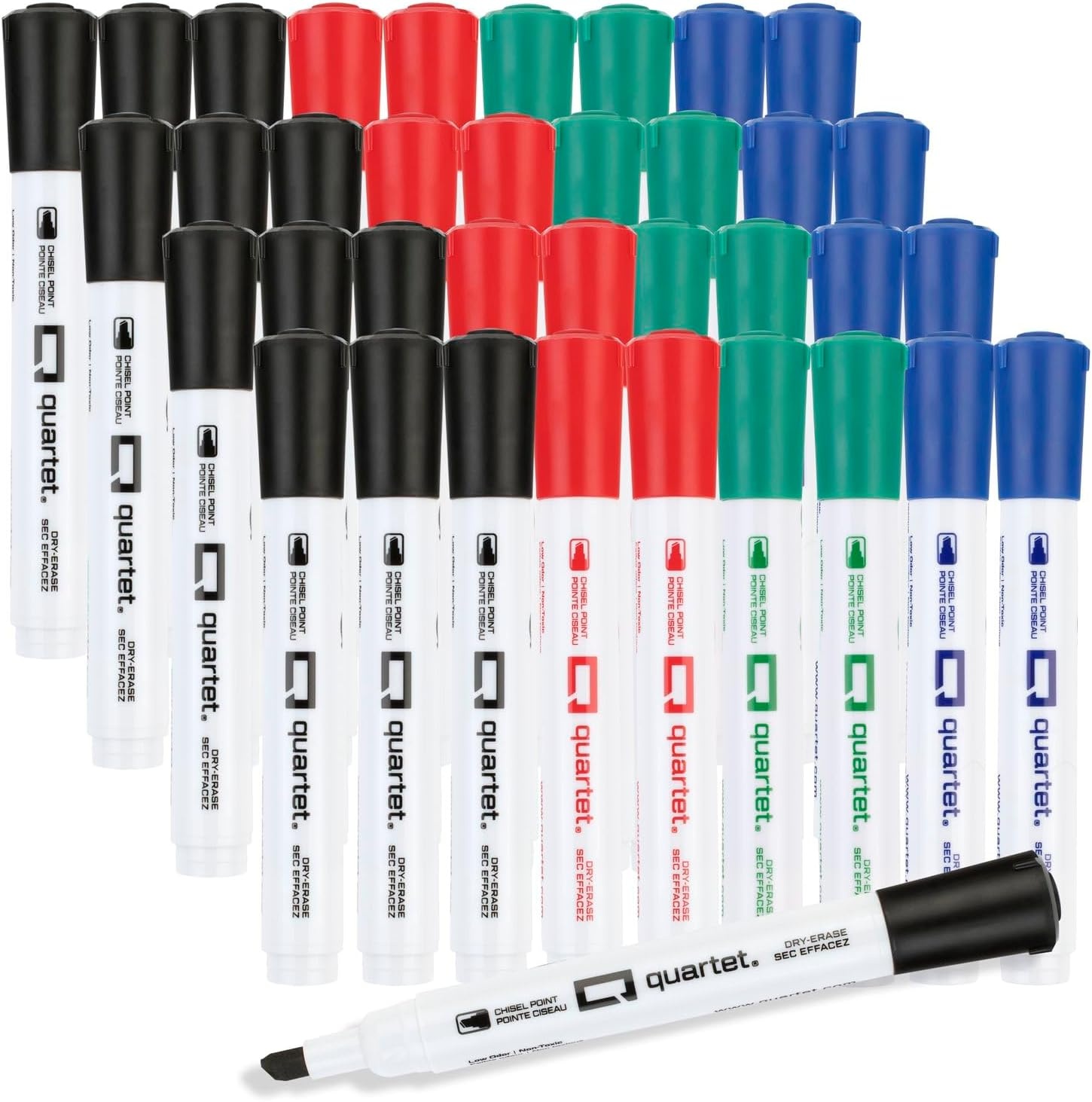 image:imageQuartet Dry Erase Markers Fine Tip White Board Dry Erase Markers with DryGuard Ink Protection Office Essentials Black 36 Pack Q120Z01RMulticolor