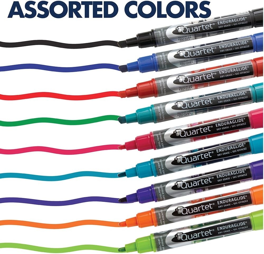 image:imageQuartet Dry Erase Markers Whiteboard Markers Chisel Tip EnduraGlide White Board Dry Erase Pens for Teachers Home School amp Office Supplies Blue 12 Pack 50013MNeon