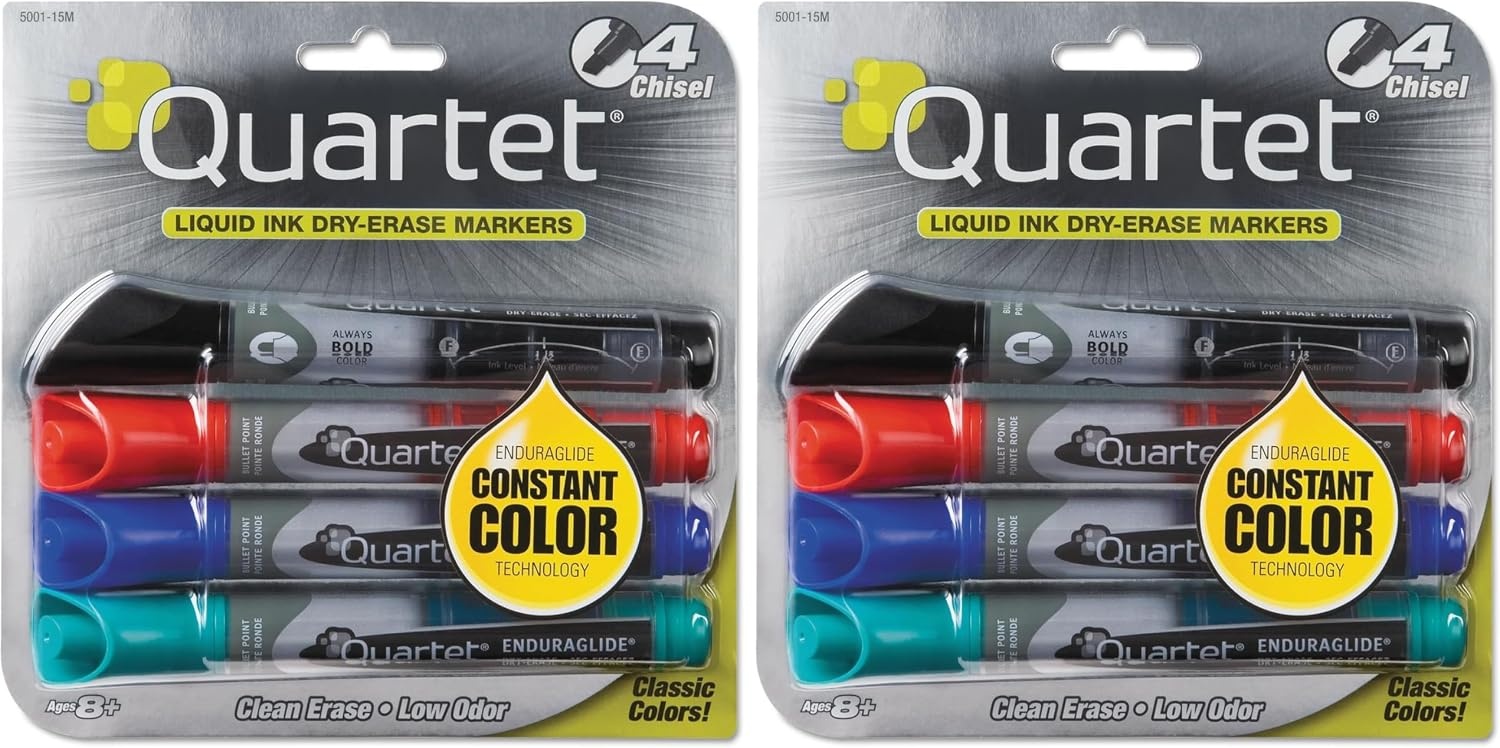 image:imageQuartet Dry Erase Markers Whiteboard Markers Chisel Tip EnduraGlide White Board Dry Erase Pens for Teachers Home School amp Office Supplies Blue 12 Pack 50013MAssorted