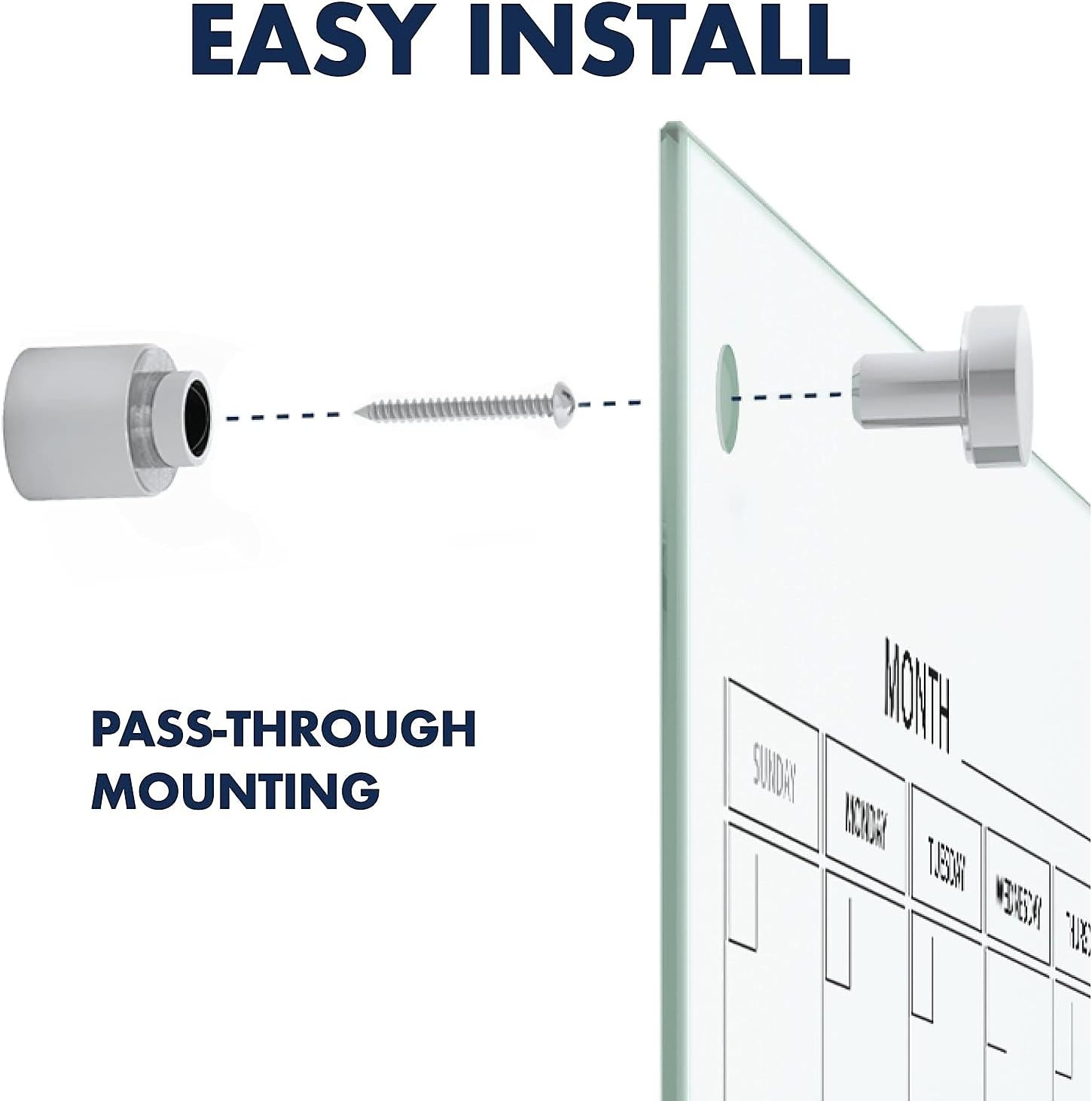 image:imageQuartet Dry Erase White Board 36W x 24H Glass Calendar Magnetic Planning Board White GC2418F36W x 24H