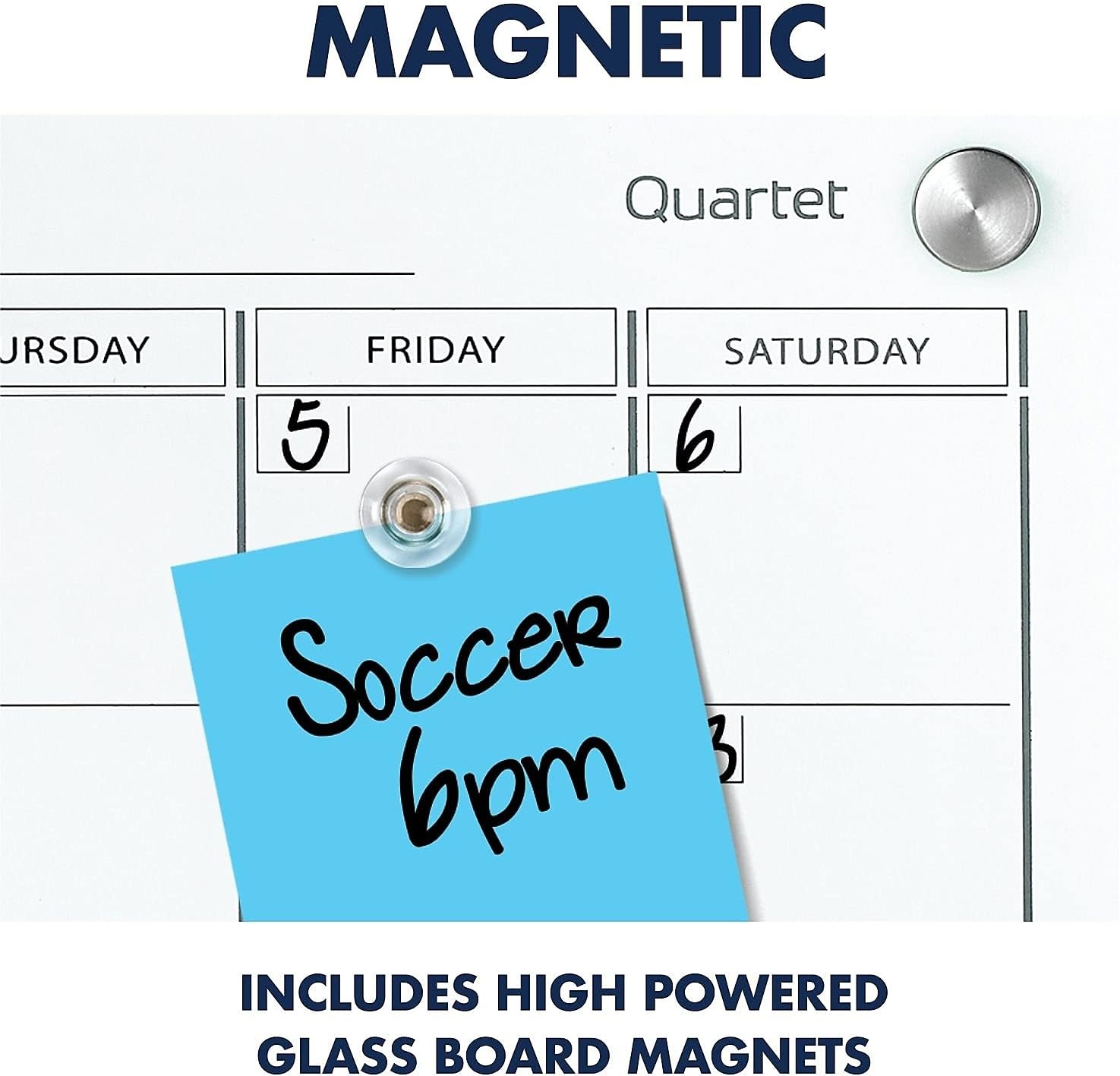 image:imageQuartet Dry Erase White Board 36W x 24H Glass Calendar Magnetic Planning Board White GC2418F48W x 36H