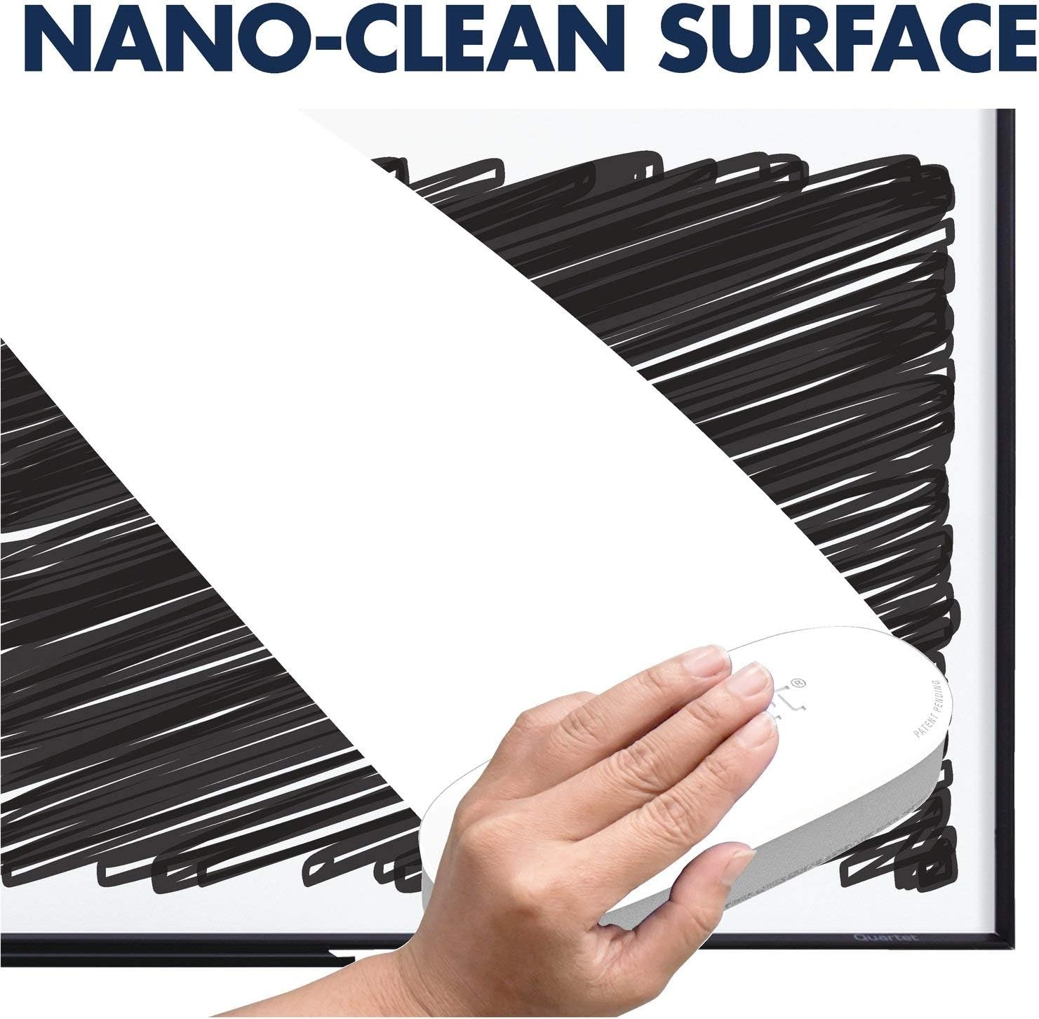 image:imageQuartet Dry Erase White Board 60W x 36H Magnetic Whiteboard NanoClean Silver Aluminum Frame SM535Black