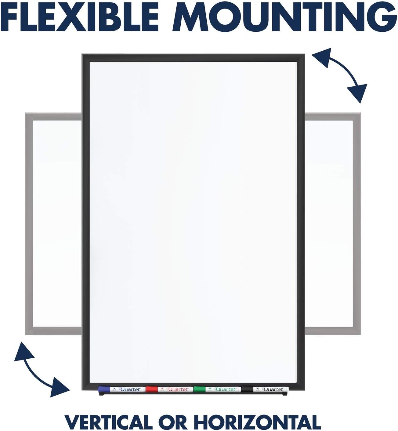 image:imageQuartet Dry Erase White Board 60W x 36H Magnetic Whiteboard NanoClean Silver Aluminum Frame SM535Black