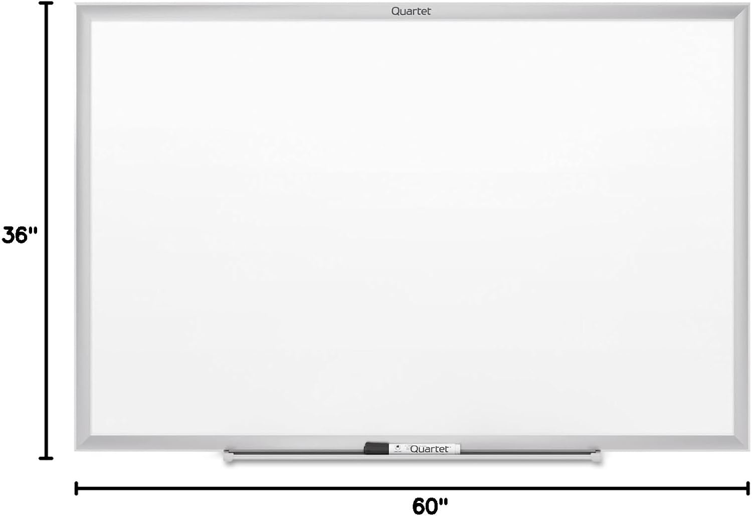 image:imageQuartet Dry Erase White Board 60W x 36H Magnetic Whiteboard NanoClean Silver Aluminum Frame SM535Silver