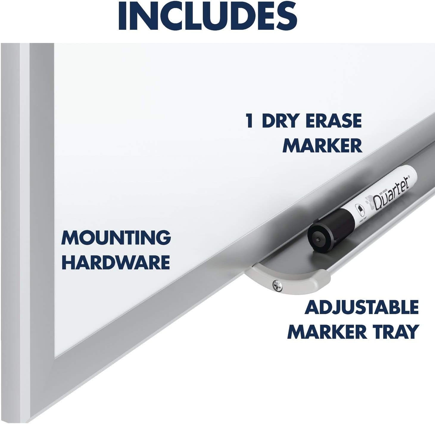 image:imageQuartet Dry Erase White Board 60W x 36H Magnetic Whiteboard NanoClean Silver Aluminum Frame SM535Silver