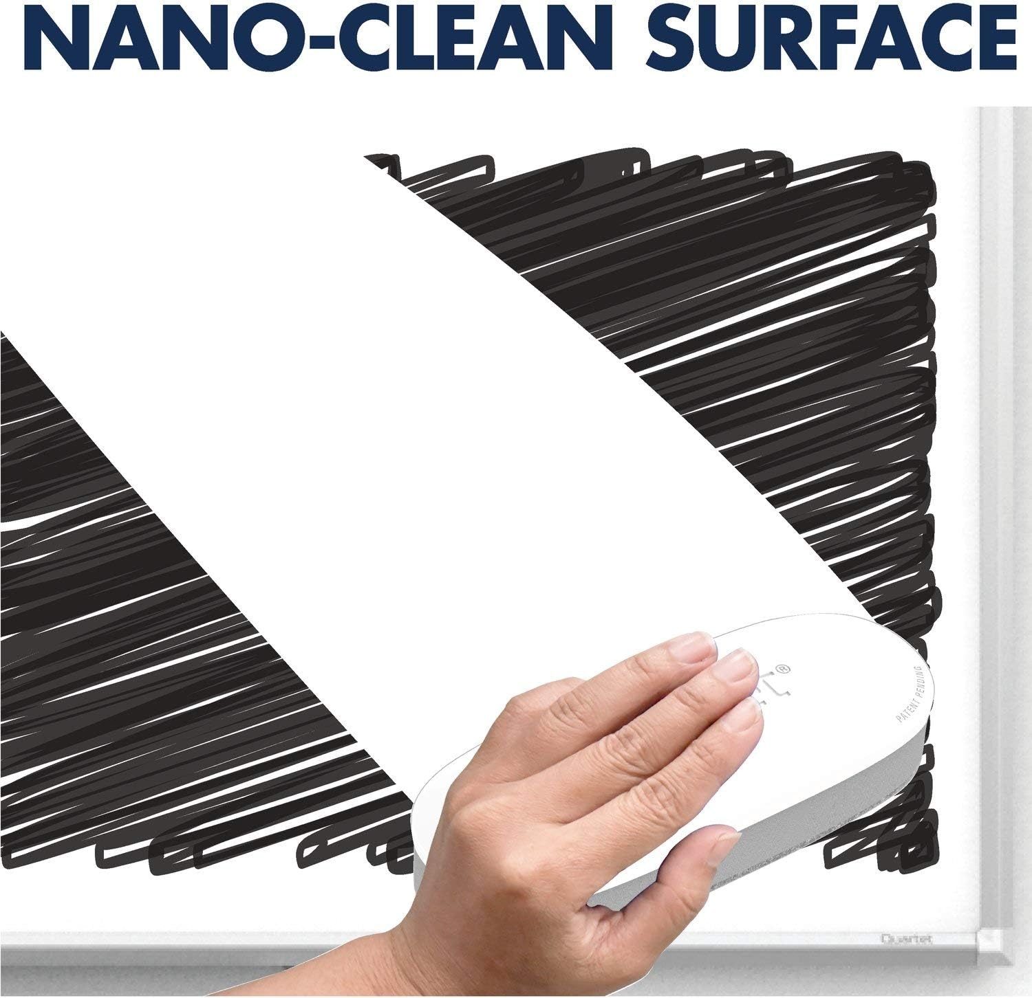 image:imageQuartet Dry Erase White Board 60W x 36H Magnetic Whiteboard NanoClean Silver Aluminum Frame SM535Silver