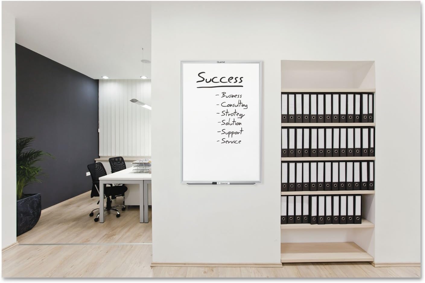 image:imageQuartet Dry Erase White Board 60W x 36H Magnetic Whiteboard NanoClean Silver Aluminum Frame SM535Silver