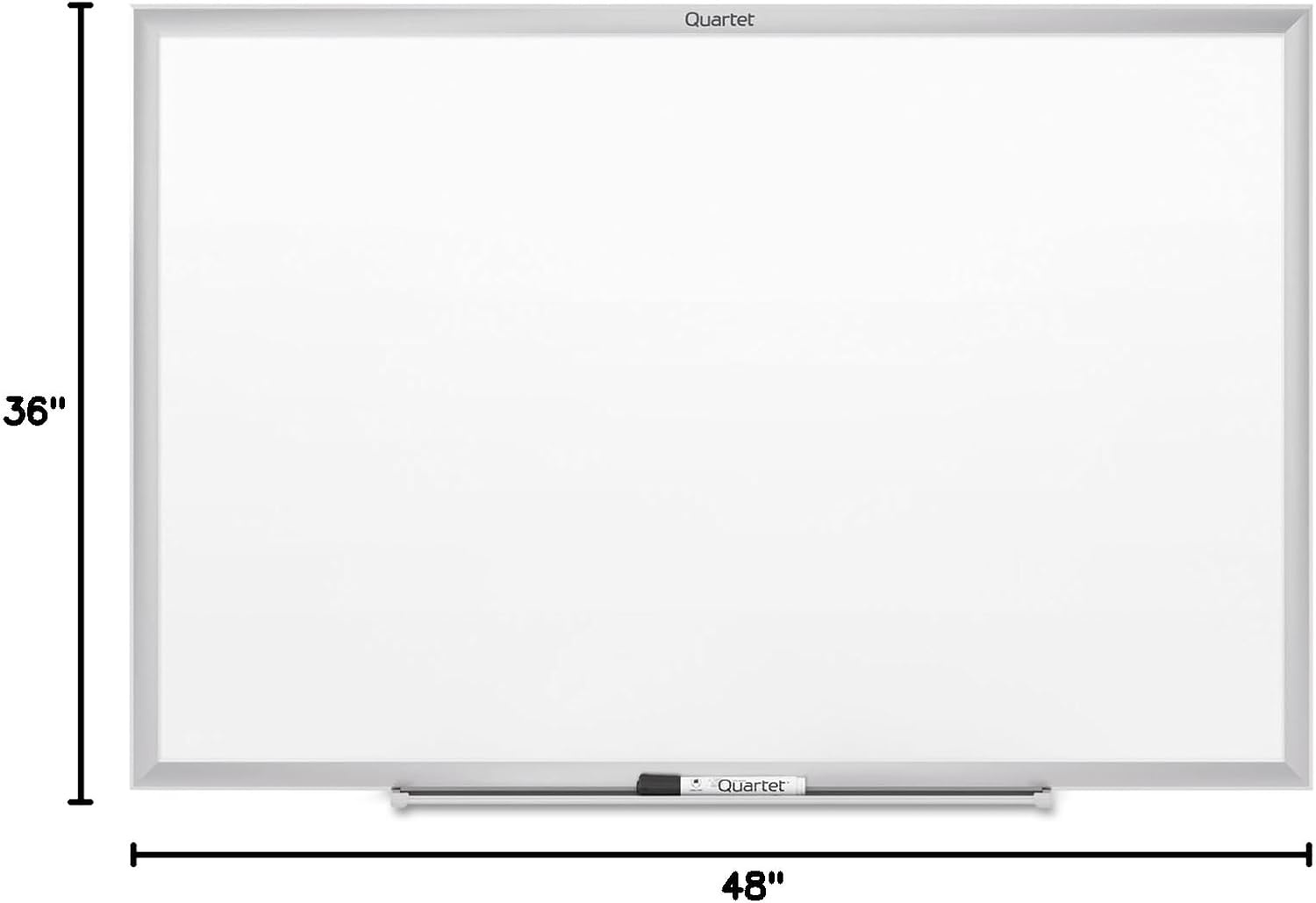 image:imageQuartet Dry Erase White Board 60W x 36H Magnetic Whiteboard NanoClean Silver Aluminum Frame SM535Silver