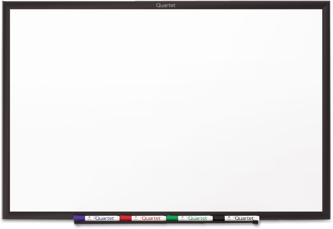 image:imageQuartet Dry Erase White Board 96W x 48H NonMagnetic Whiteboard Total Erase Silver Aluminum Frame S538Black