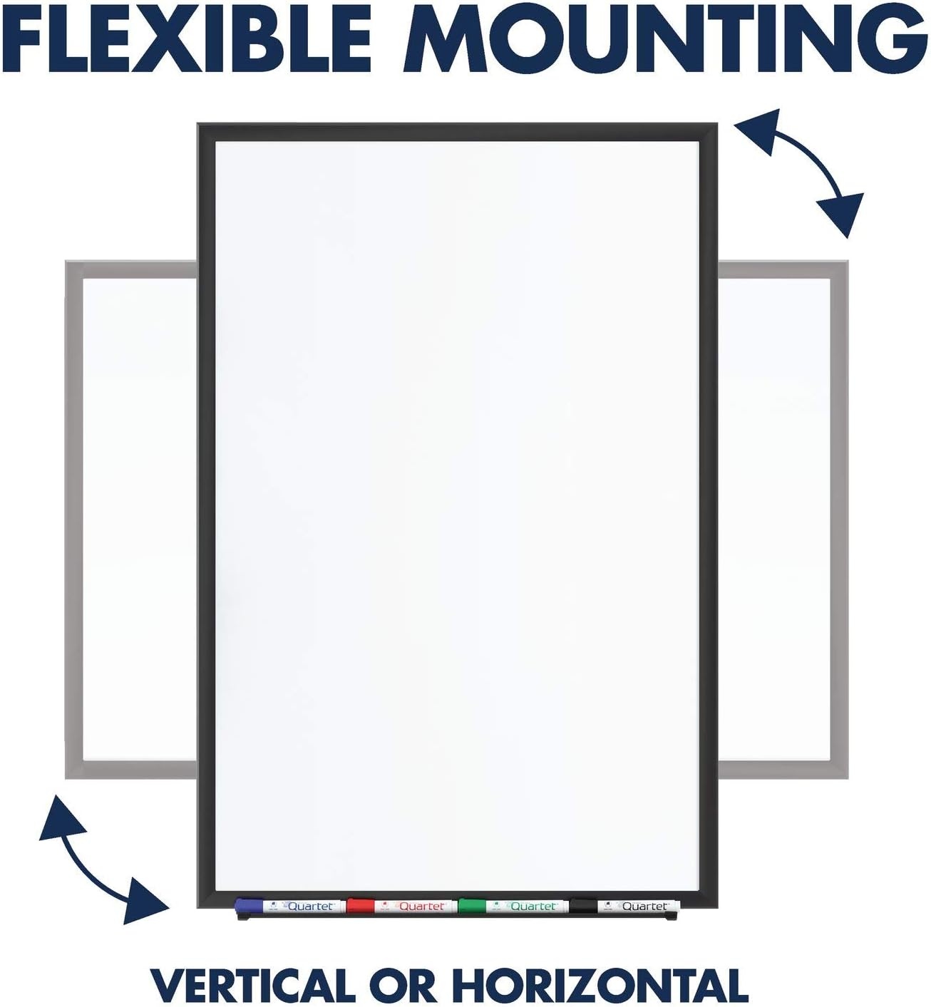 image:imageQuartet Dry Erase White Board 96W x 48H NonMagnetic Whiteboard Total Erase Silver Aluminum Frame S538Black