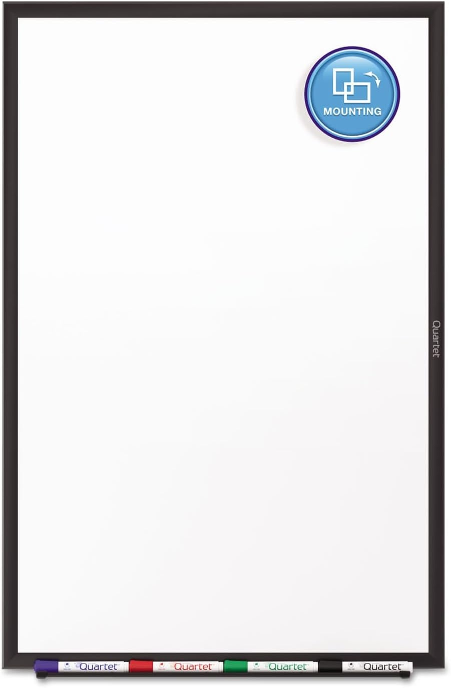 image:imageQuartet Dry Erase White Board 96W x 48H NonMagnetic Whiteboard Total Erase Silver Aluminum Frame S538Black