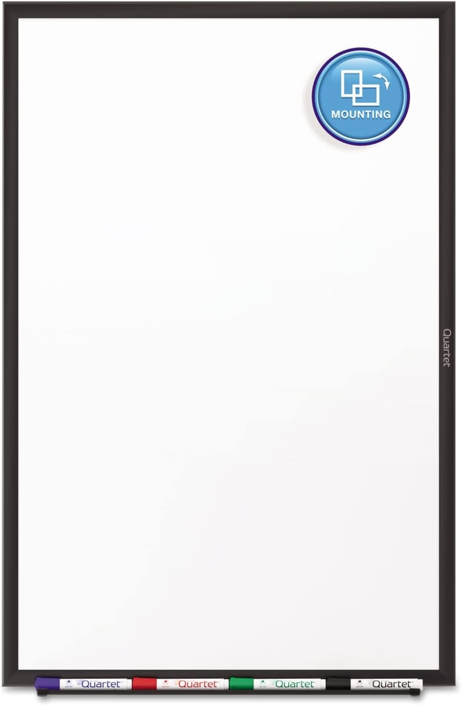image:imageQuartet Dry Erase White Board 96W x 48H NonMagnetic Whiteboard Total Erase Silver Aluminum Frame S538Black