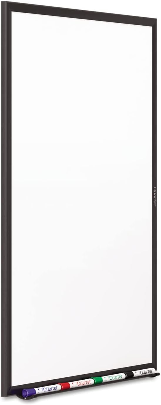 image:imageQuartet Dry Erase White Board 96W x 48H NonMagnetic Whiteboard Total Erase Silver Aluminum Frame S538Black