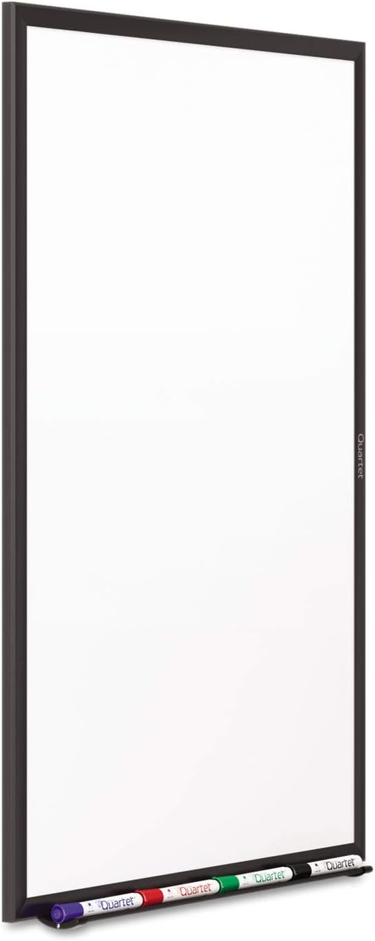 image:imageQuartet Dry Erase White Board 96W x 48H NonMagnetic Whiteboard Total Erase Silver Aluminum Frame S538Black