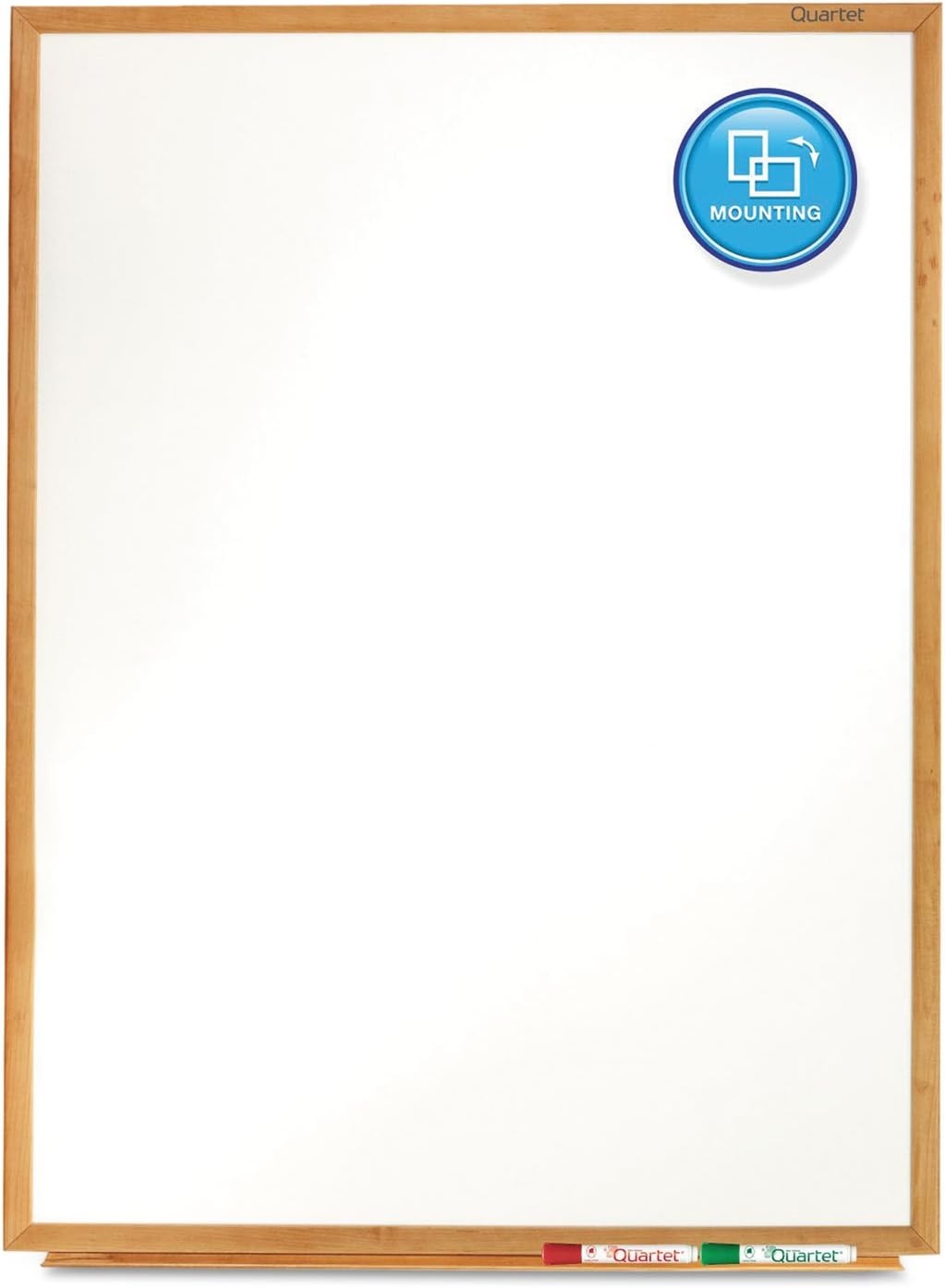 image:imageQuartet Dry Erase White Board 96W x 48H NonMagnetic Whiteboard Total Erase Silver Aluminum Frame S538Oak