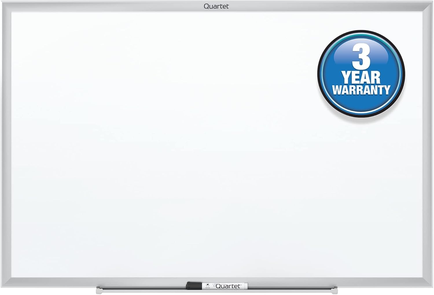 image:imageQuartet Dry Erase White Board 96W x 48H NonMagnetic Whiteboard Total Erase Silver Aluminum Frame S538Silver