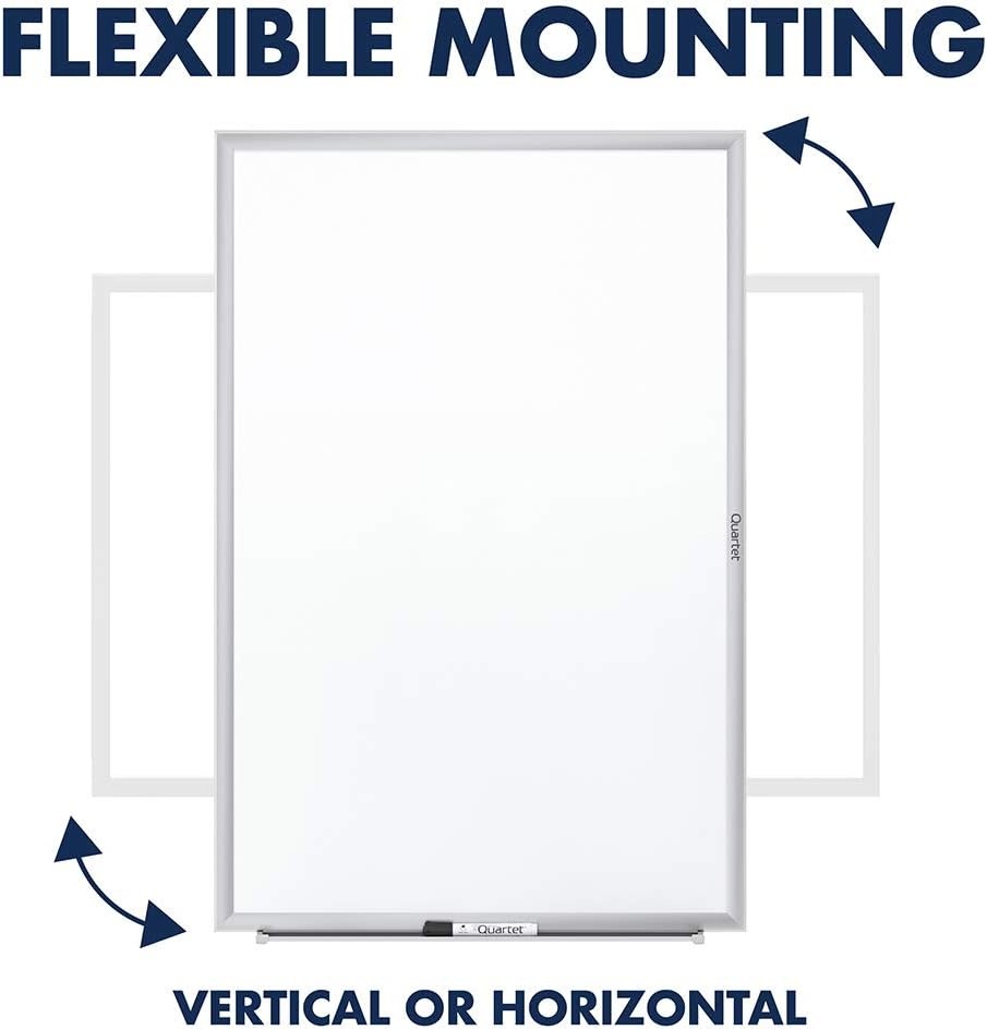 image:imageQuartet Dry Erase White Board 96W x 48H NonMagnetic Whiteboard Total Erase Silver Aluminum Frame S538Silver
