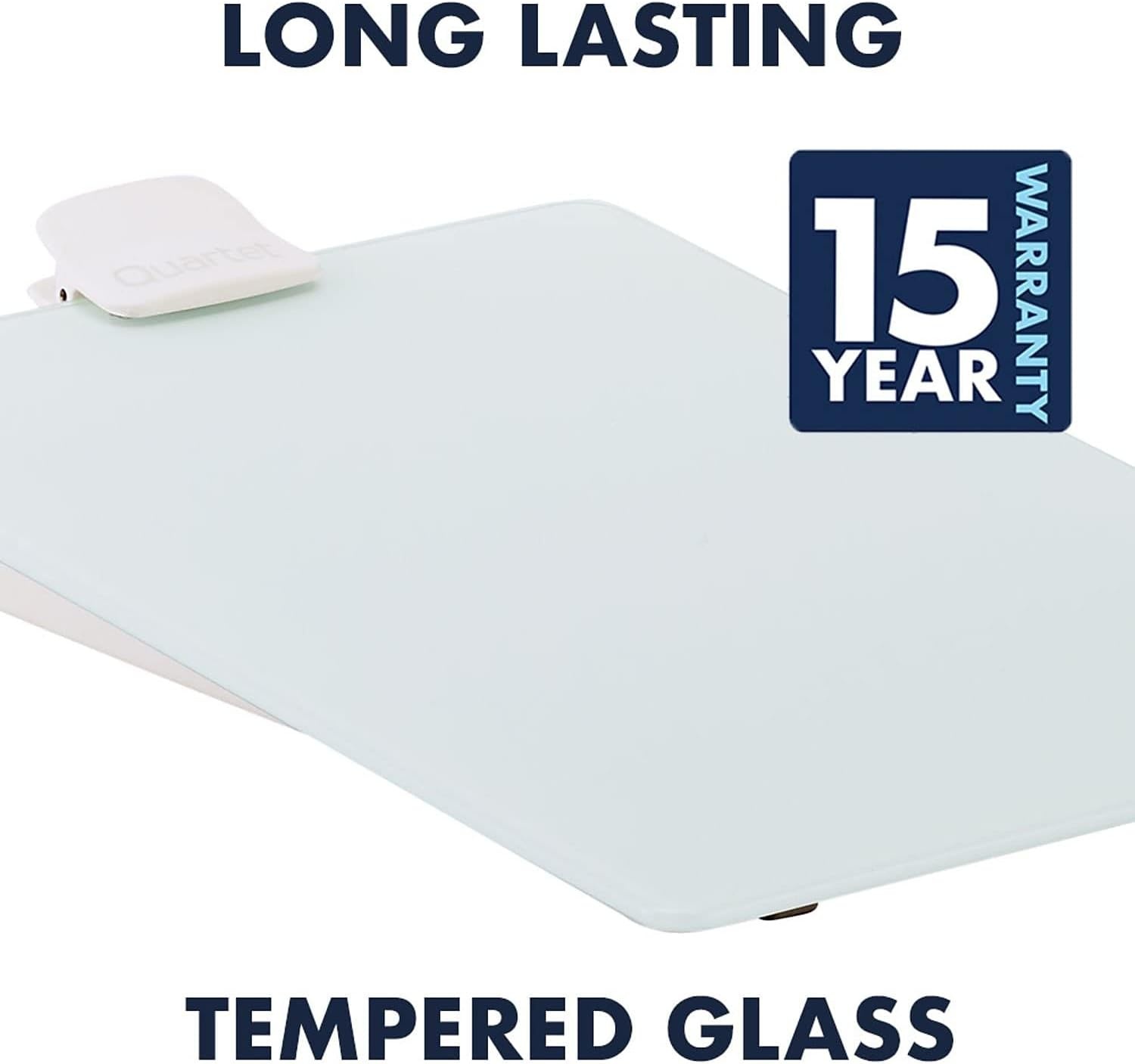 image:imageQuartet Dry Erase White Board 9W x 11H Desktop Glass Pad with Removable Clip and Marker White GDE119