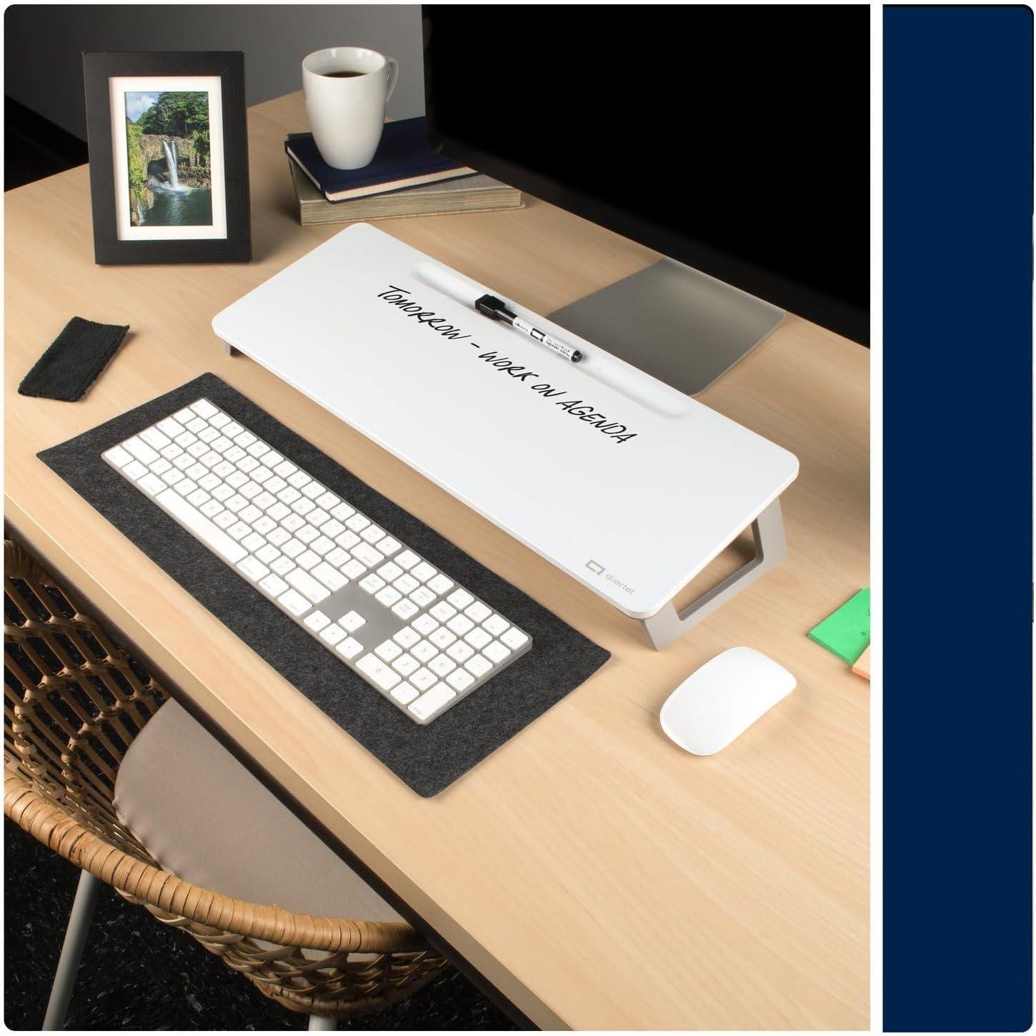image:imageQuartet Dry Erase White Board Magnetic Desktop Computer Pad for Notetaking 21 x 734 Whiteboard 1 Dry Erase Marker and Keyboard Pad White Surface Q090F01R
