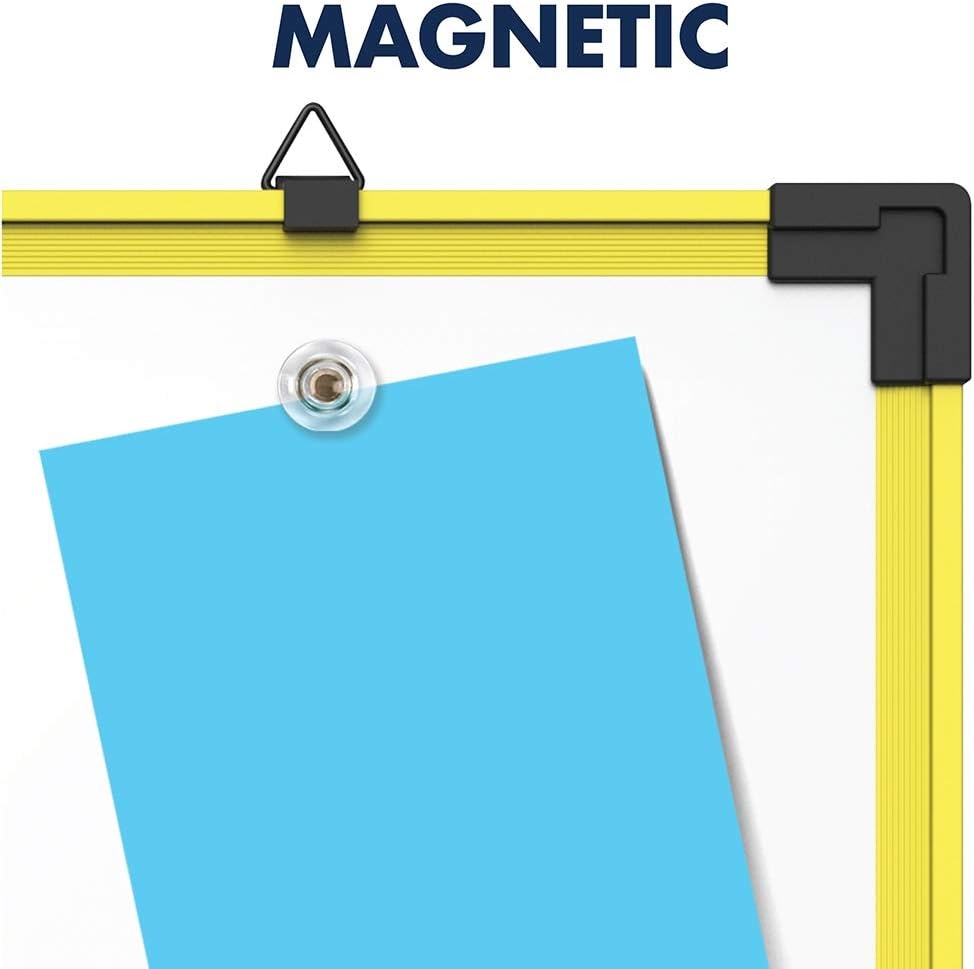 image:imageQuartet Dry Erase Whiteboard Magnetic White Board 18 x 24 Plastic Frame Industrial Yellow 72412024W x 18H