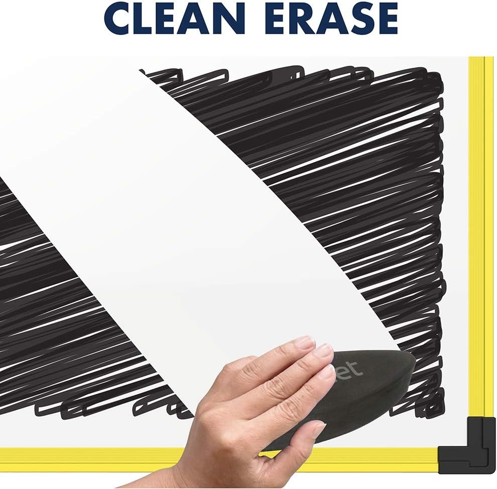image:imageQuartet Dry Erase Whiteboard Magnetic White Board 18 x 24 Plastic Frame Industrial Yellow 72412072W x 48H