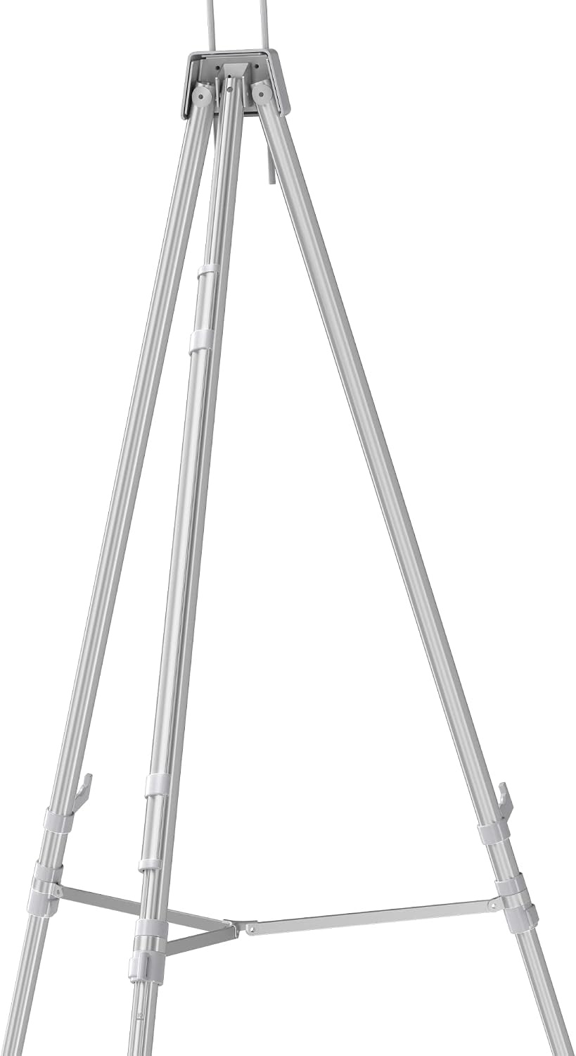 image:imageQuartet Easel Aluminum Lightweight Telescoping 66 Max Height Supports 25 lbs Black 51ESilver