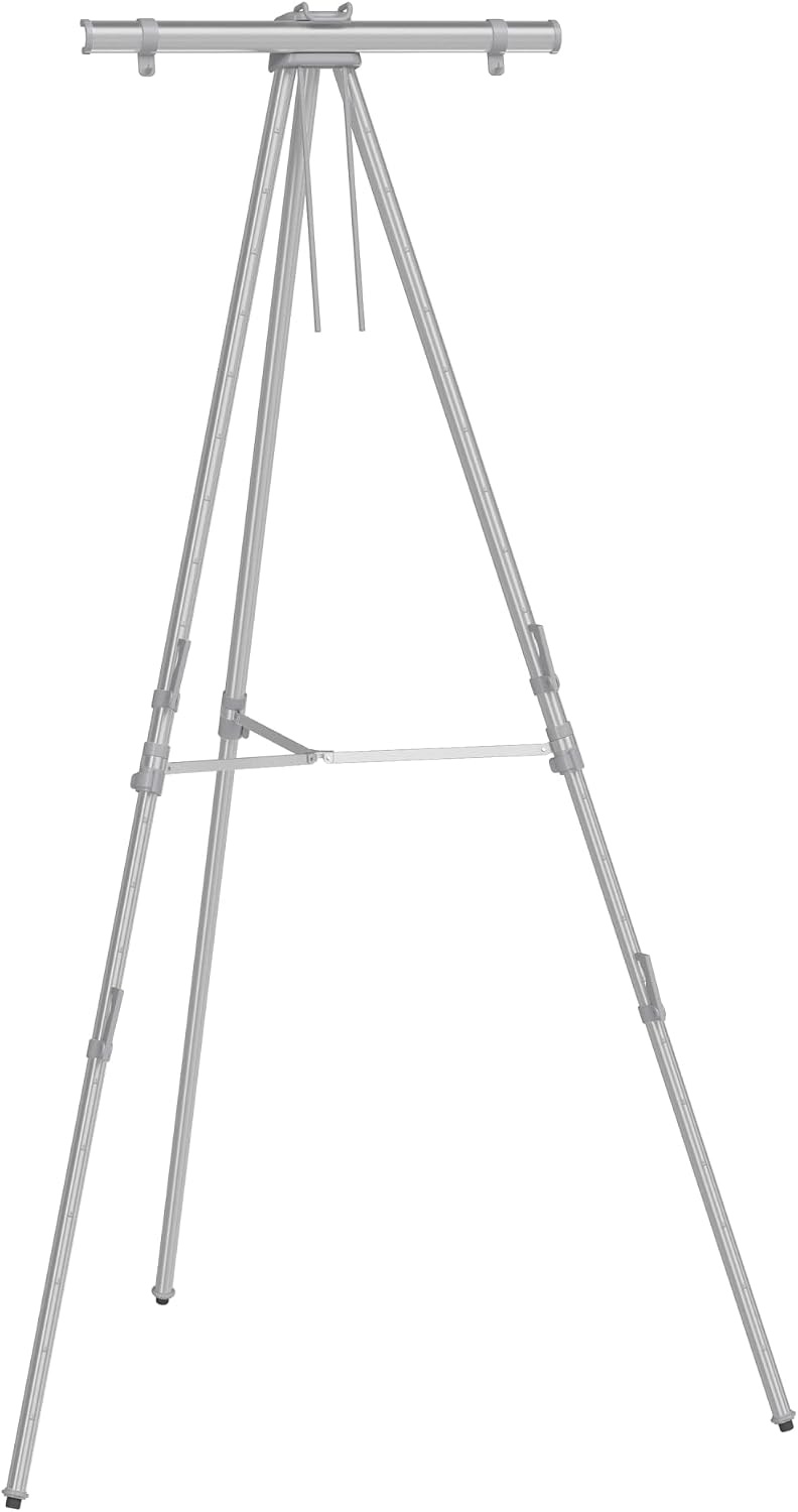 image:imageQuartet Easel Aluminum Lightweight Telescoping 66 Max Height Supports 25 lbs Black 51ESilver