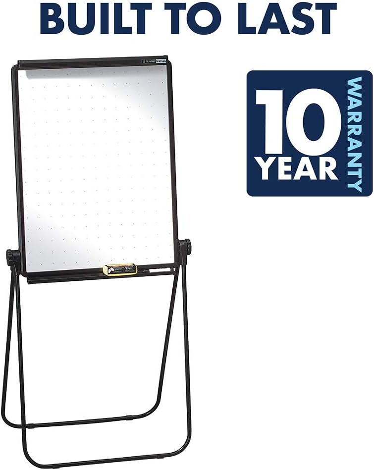 image:imageQuartet Easel Heavy Duty 70 High Adjustable 26 x 34 Whiteboard Reversible Flip Chart Holder Unimate Total Erase Black Frame 100TE