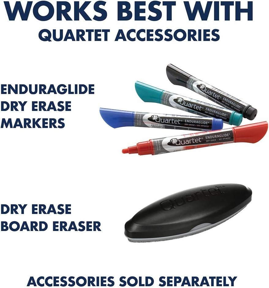 image:imageQuartet Easel Heavy Duty 70 High Adjustable 26 x 34 Whiteboard Reversible Flip Chart Holder Unimate Total Erase Black Frame 100TE