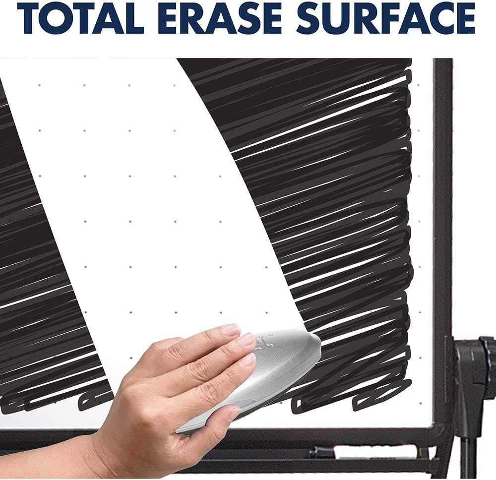 image:imageQuartet Easel Heavy Duty 70 High Adjustable 26 x 34 Whiteboard Reversible Flip Chart Holder Unimate Total Erase Black Frame 100TE