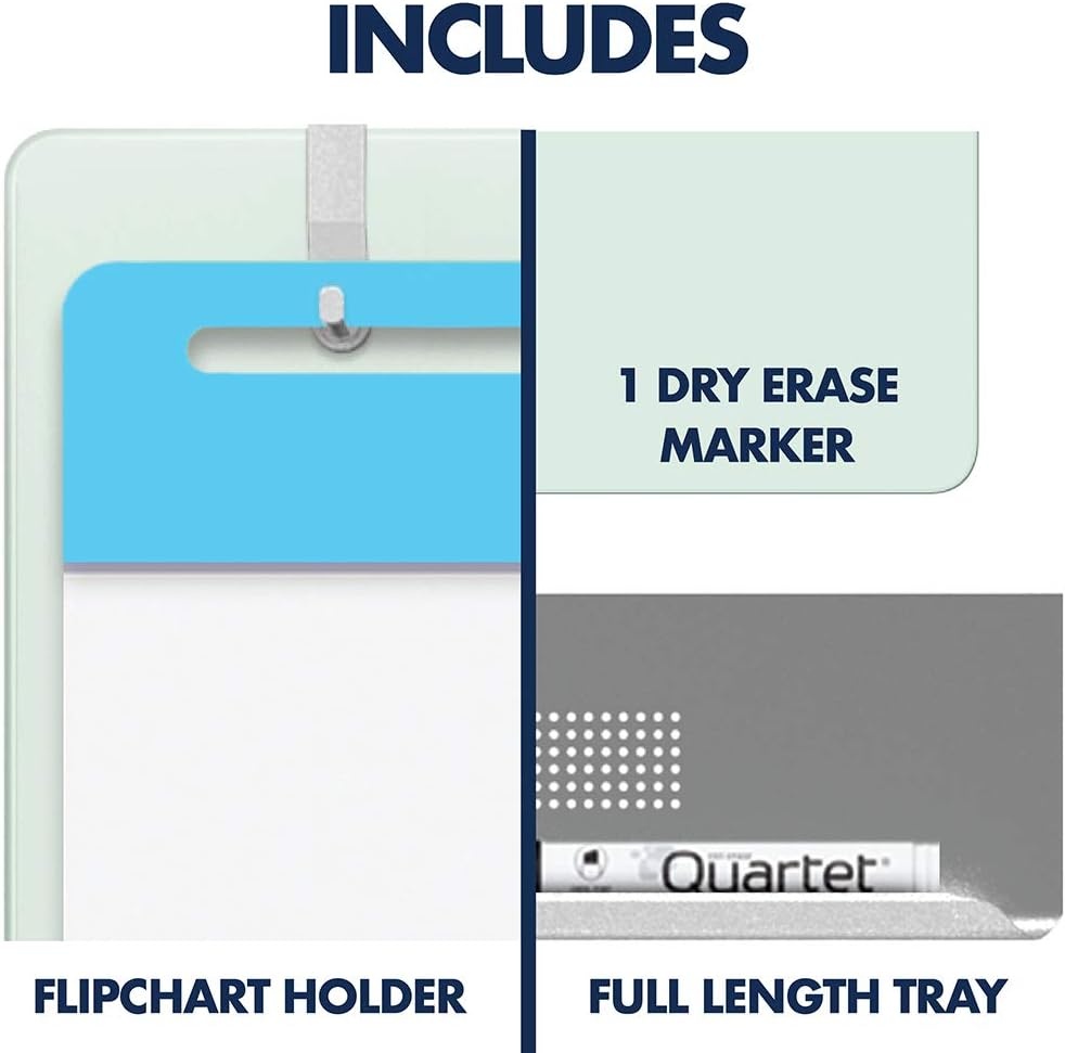 image:imageQuartet Easel Magnetic Glass Whiteboard 4 x 3 Reversible Portable Flip Chart Holder Infinity ECM43G48W x 36H