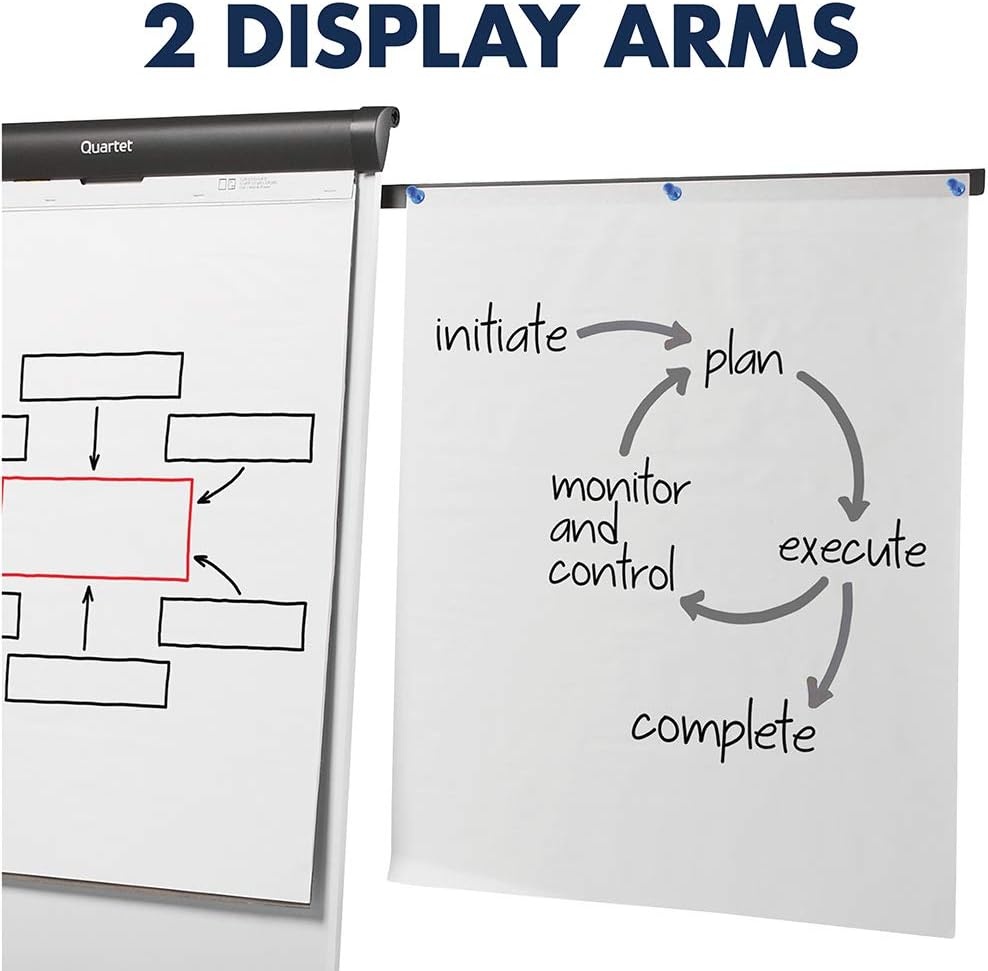 image:imageQuartet Easel Magnetic WhiteboardFlipchart 3 x 2 Compass Mobile Presentation Graphite Frame ECM32EU36W x 77H