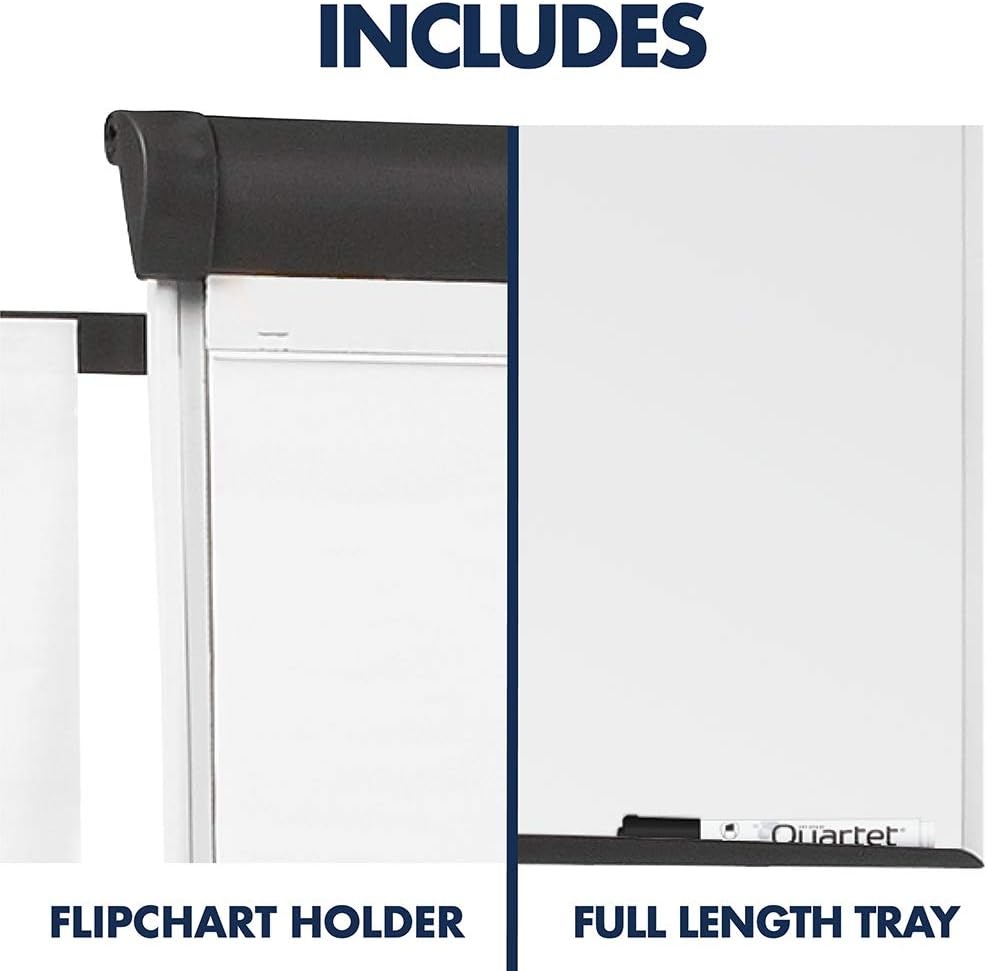 image:imageQuartet Easel Magnetic WhiteboardFlipchart 3 x 2 Compass Mobile Presentation Graphite Frame ECM32EU36W x 77H