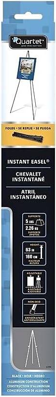 image:imageQuartet Easel Stand 63 High Adjustable Telescoping Tripod Display for Office School and Home Lightweight Black 29E1 Count Pack of 1