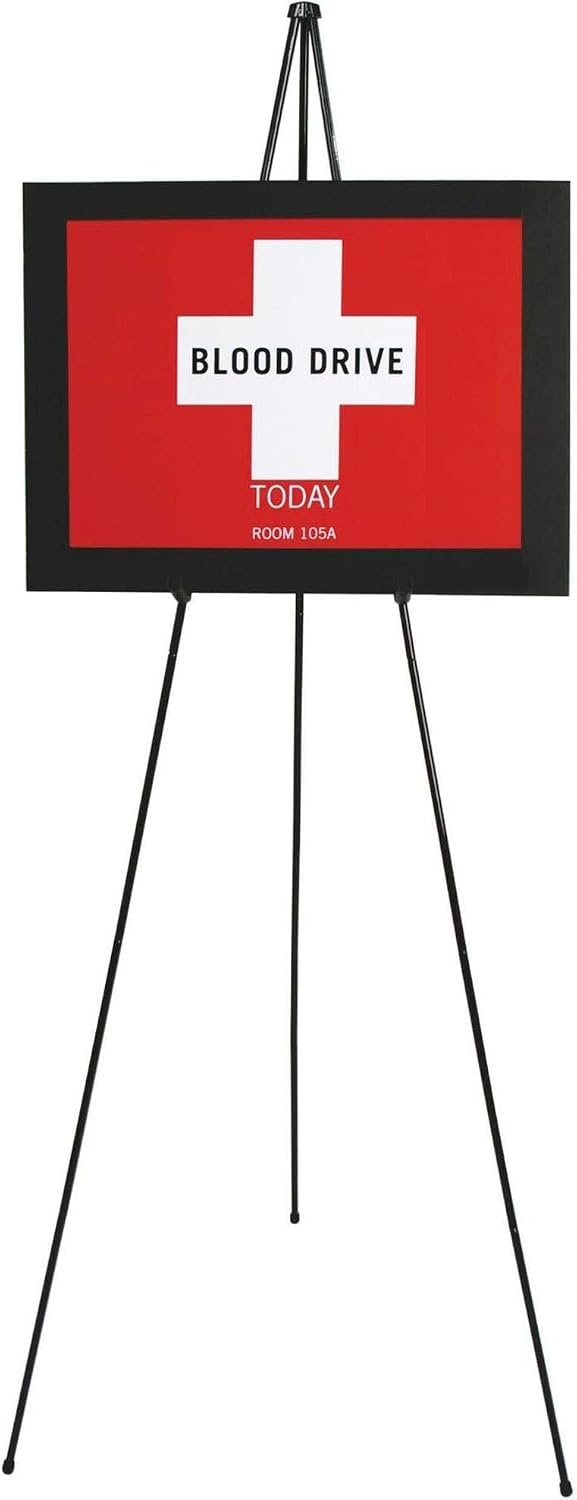 image:imageQuartet Easel Stand 63 High Adjustable Telescoping Tripod Display for Office School and Home Lightweight Black 29E1 Count Pack of 12