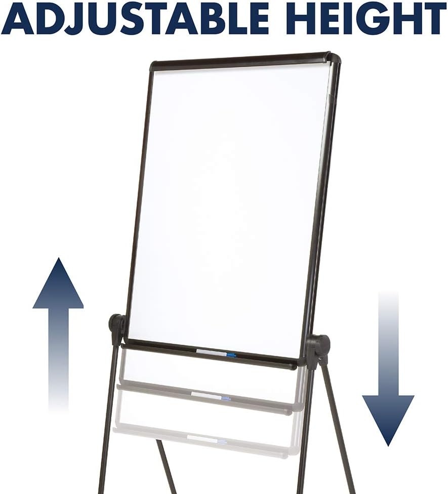 image:imageQuartet Easel Standard 70 High Adjustable 27 x 34 Whiteboard Reversible Flip Chart Holder Ultima Black Frame 101EL