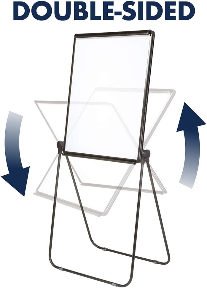 image:imageQuartet Easel Standard 70 High Adjustable 27 x 34 Whiteboard Reversible Flip Chart Holder Ultima Black Frame 101EL