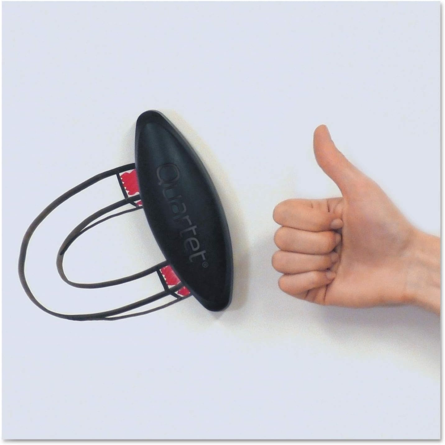 image:imageQuartet Eraser 2in1 WhiteboardChalkboard Magnetic 612x138 Oval Black BFEB2612 x 138