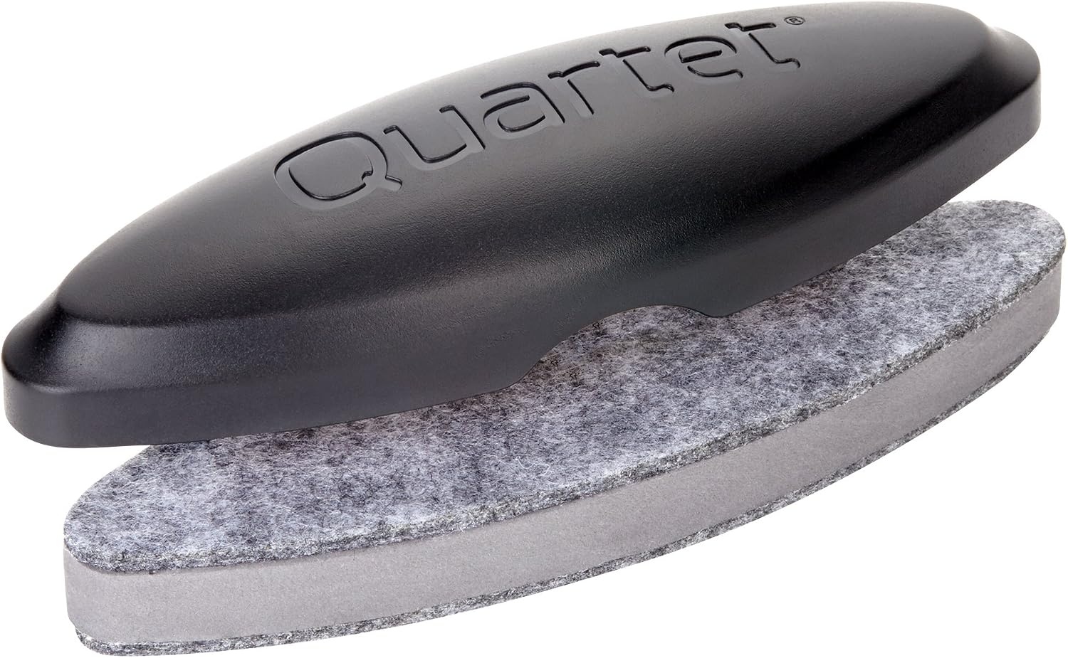 image:imageQuartet Eraser 2in1 WhiteboardChalkboard Magnetic 612x138 Oval Black BFEB2612 x 138 Pack of 12