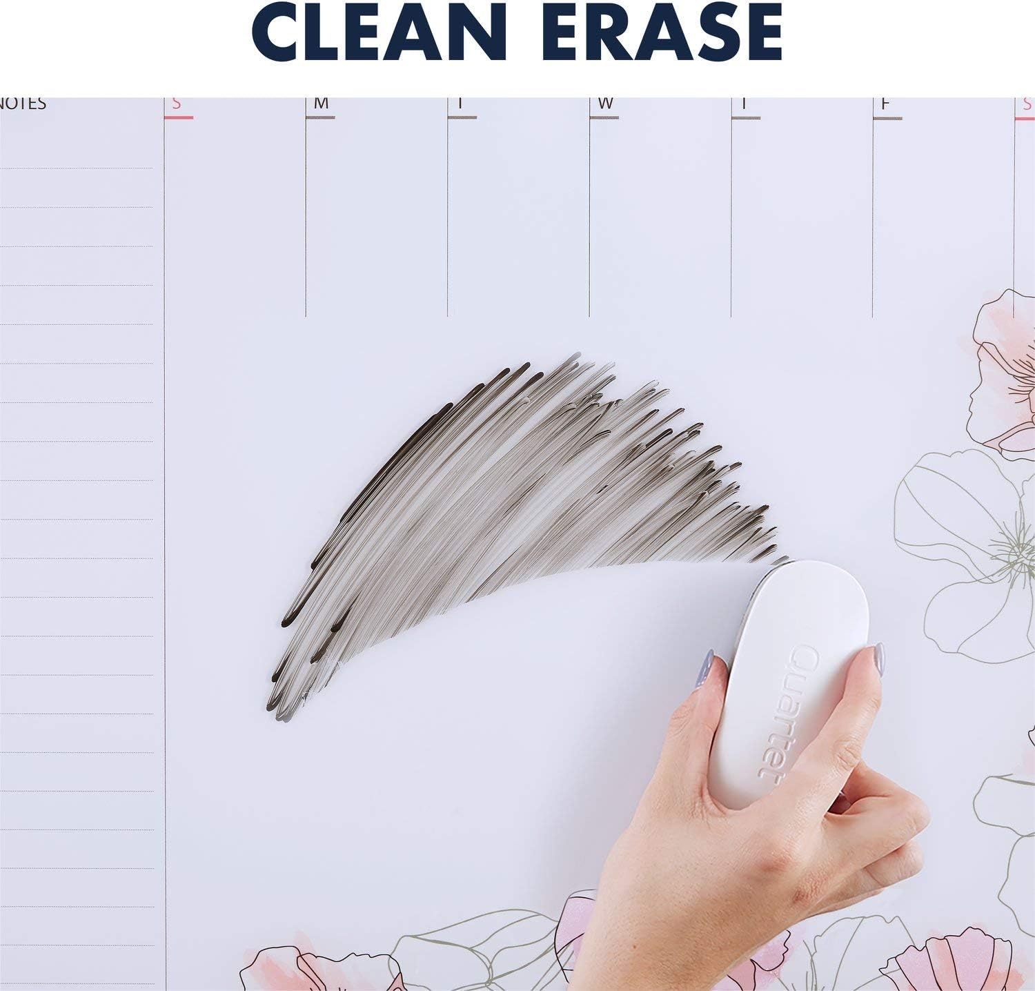image:imageQuartet Glass Desktop Weekly Planner 17 x 22 Whiteboard Dry Erase Surface Clean Erase Includes 1 Dry Erase Marker White GDP2217WWeekly Planner Floral