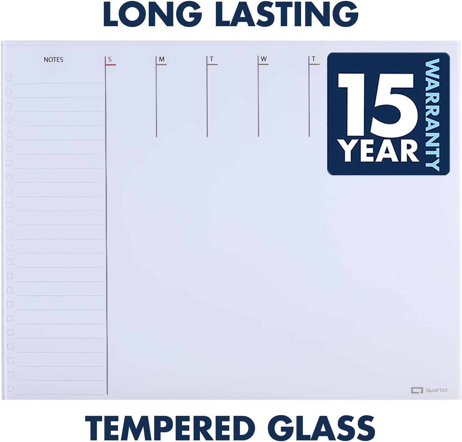 image:imageQuartet Glass Desktop Weekly Planner 17 x 22 Whiteboard Dry Erase Surface Clean Erase Includes 1 Dry Erase Marker White GDP2217WWeekly Planner White