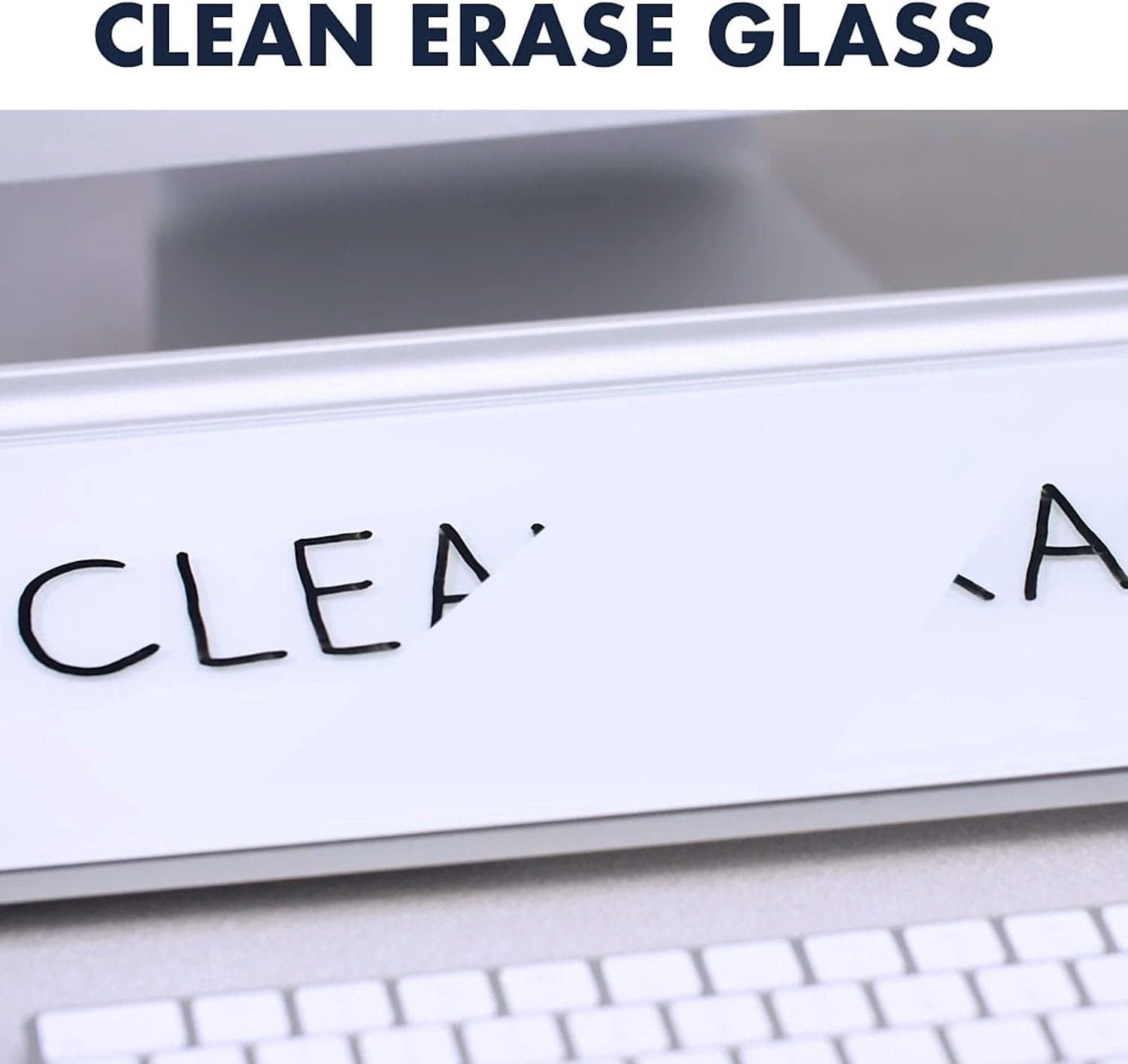 image:imageQuartet Glass Dry Erase White Board Desktop Computer Pad for Notetaking 18 x 6 Whiteboard Clean Erase Surface with Storage 1 Dry Erase Marker White Surface GDP186White